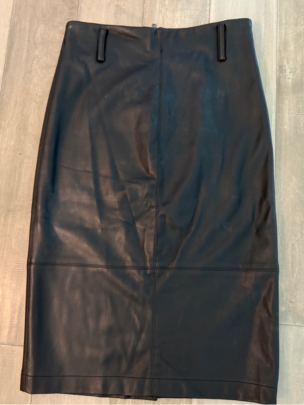 Zara Black Faux Leather Pencil Skirt